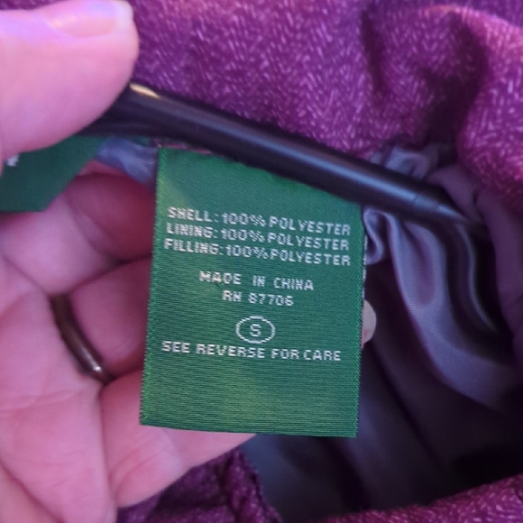 Women's Quilted Puffer Jacket - Deep Purple - Picture 4 of 4